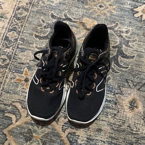 New Balance Black and Leopard Print Sneakers
